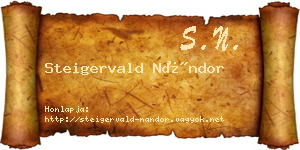 Steigervald Nándor névjegykártya