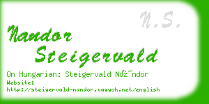 nandor steigervald business card